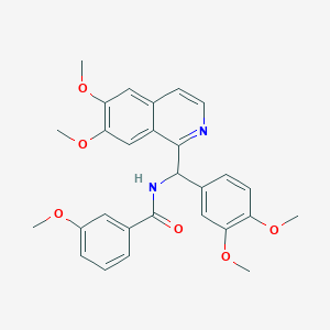 molecular formula C28H28N2O6 B11482483 N-[(6,7-dimethoxyisoquinolin-1-yl)(3,4-dimethoxyphenyl)methyl]-3-methoxybenzamide 