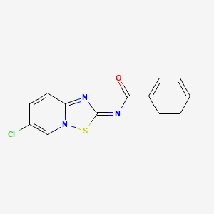 molecular formula C13H8ClN3OS B11482497 N-[(2E)-6-chloro-2H-[1,2,4]thiadiazolo[2,3-a]pyridin-2-ylidene]benzamide 