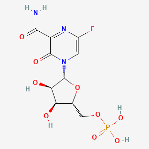molecular formula C₁₀H₁₃FN₃O₉P B1148250 6-Fluoro-3-Oxo-4-(5-O-Phosphono-Beta-D-Ribofuranosyl)-3,4-Dihydropyrazine-2-Carboxamide CAS No. 356783-08-9
