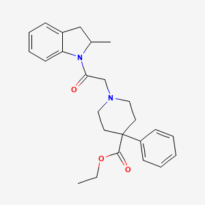 ethyl 1-[2-(2-methyl-2,3-dihydro-1H-indol-1-yl)-2-oxoethyl]-4-phenylpiperidine-4-carboxylate