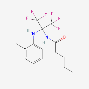 N-{1,1,1,3,3,3-hexafluoro-2-[(2-methylphenyl)amino]propan-2-yl}pentanamide