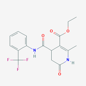 Ethyl 2-methyl-6-oxo-4-{[2-(trifluoromethyl)phenyl]carbamoyl}-1,4,5,6-tetrahydropyridine-3-carboxylate