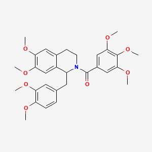 molecular formula C30H35NO8 B11482523 [1-(3,4-dimethoxybenzyl)-6,7-dimethoxy-3,4-dihydroisoquinolin-2(1H)-yl](3,4,5-trimethoxyphenyl)methanone 