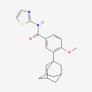 molecular formula C21H24N2O2S B11482525 3-(1-adamantyl)-4-methoxy-N-1,3-thiazol-2-ylbenzamide 