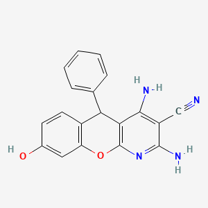 molecular formula C19H14N4O2 B11482534 2,4-diamino-8-hydroxy-5-phenyl-5H-chromeno[2,3-b]pyridine-3-carbonitrile 