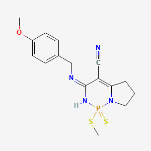 3-[(4-Methoxybenzyl)amino]-1-(methylsulfanyl)-1,5,6,7-tetrahydropyrrolo[1,2-c][1,3,2]diazaphosphinine-4-carbonitrile 1-sulfide