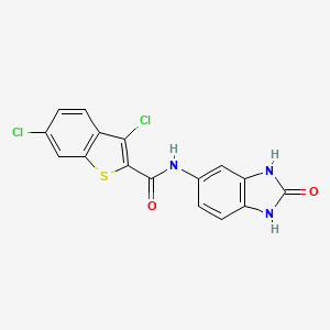 molecular formula C16H9Cl2N3O2S B11482555 3,6-dichloro-N-(2-oxo-2,3-dihydro-1H-benzimidazol-5-yl)-1-benzothiophene-2-carboxamide 