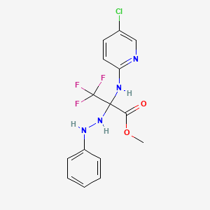 molecular formula C15H14ClF3N4O2 B11482564 methyl N-(5-chloropyridin-2-yl)-3,3,3-trifluoro-2-(2-phenylhydrazinyl)alaninate 