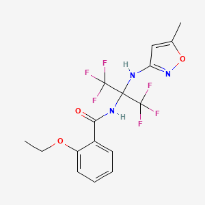 2-ethoxy-N-{1,1,1,3,3,3-hexafluoro-2-[(5-methyl-1,2-oxazol-3-yl)amino]propan-2-yl}benzamide