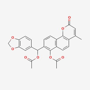 8-[(acetyloxy)(1,3-benzodioxol-5-yl)methyl]-4-methyl-2-oxo-2H-benzo[h]chromen-7-yl acetate