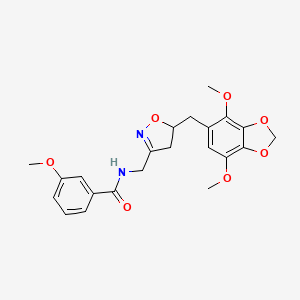 N-({5-[(4,7-dimethoxy-1,3-benzodioxol-5-yl)methyl]-4,5-dihydro-1,2-oxazol-3-yl}methyl)-3-methoxybenzamide