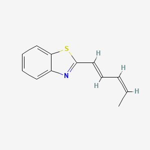 molecular formula C12H11NS B1148264 2-[(1E,3Z)-1,3-Pentadien-1-yl]-1,3-benzothiazole CAS No. 1628-60-0
