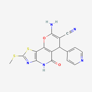 8-amino-5-hydroxy-2-(methylsulfanyl)-6-(pyridin-4-yl)-6H-pyrano[2,3-d][1,3]thiazolo[4,5-b]pyridine-7-carbonitrile