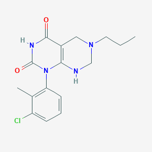 molecular formula C16H19ClN4O2 B11482654 1-(3-chloro-2-methylphenyl)-6-propyl-5,6,7,8-tetrahydropyrimido[4,5-d]pyrimidine-2,4(1H,3H)-dione 