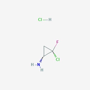 molecular formula C3H6Cl2FN B1148267 cis-2-Chloro-2-fluorocyclopropanamine hydrochloride CAS No. 130340-10-2