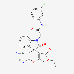 Ethyl 2'-amino-1-{[(3-chlorophenyl)carbamoyl]methyl}-3'-cyano-6'-methyl-2-oxo-1,2-dihydrospiro[indole-3,4'-pyran]-5'-carboxylate