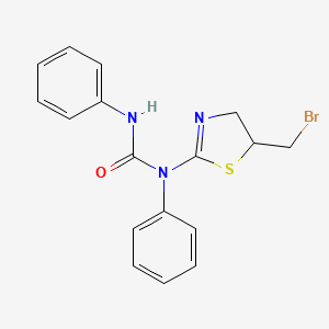 molecular formula C17H16BrN3OS B11482699 1-[5-(Bromomethyl)-4,5-dihydro-1,3-thiazol-2-yl]-1,3-diphenylurea 