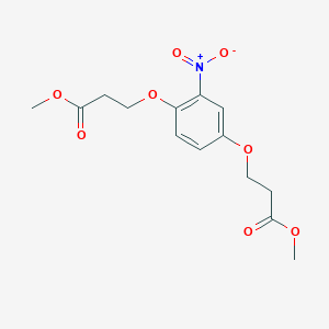 molecular formula C14H17NO8 B11482747 Methyl 3-[4-(3-methoxy-3-oxopropoxy)-2-nitrophenoxy]propanoate 