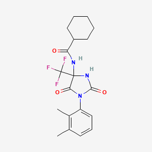 N-[1-(2,3-dimethylphenyl)-2,5-dioxo-4-(trifluoromethyl)imidazolidin-4-yl]cyclohexanecarboxamide