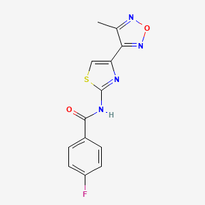 4-fluoro-N-[4-(4-methyl-1,2,5-oxadiazol-3-yl)-1,3-thiazol-2-yl]benzamide