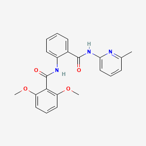 molecular formula C22H21N3O4 B11482775 2,6-dimethoxy-N-{2-[(6-methylpyridin-2-yl)carbamoyl]phenyl}benzamide 