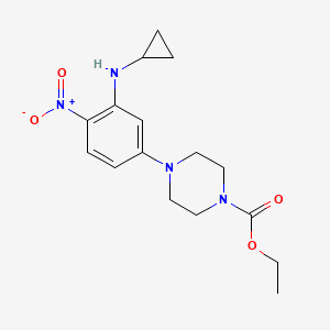 Ethyl 4-[3-(cyclopropylamino)-4-nitrophenyl]piperazine-1-carboxylate