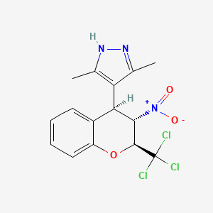 3,5-dimethyl-4-[(2S,3S,4R)-3-nitro-2-(trichloromethyl)-3,4-dihydro-2H-chromen-4-yl]-1H-pyrazole