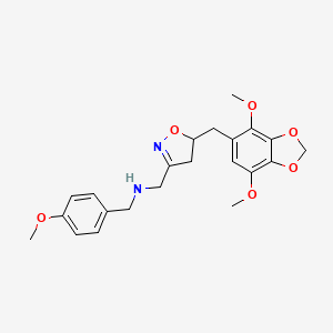 1-{5-[(4,7-dimethoxy-1,3-benzodioxol-5-yl)methyl]-4,5-dihydro-1,2-oxazol-3-yl}-N-(4-methoxybenzyl)methanamine