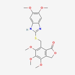 7-{[(5,6-dimethoxy-1H-benzimidazol-2-yl)sulfanyl]methyl}-4,5,6-trimethoxy-2-benzofuran-1(3H)-one