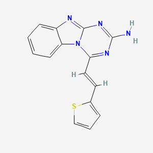 molecular formula C15H11N5S B11482834 4-[(E)-2-(thiophen-2-yl)ethenyl][1,3,5]triazino[1,2-a]benzimidazol-2-amine 