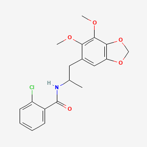 2-chloro-N-[1-(6,7-dimethoxy-1,3-benzodioxol-5-yl)propan-2-yl]benzamide