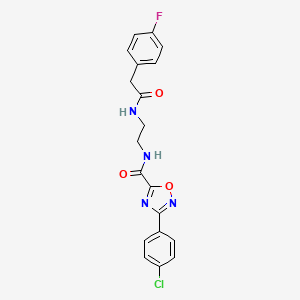 molecular formula C19H16ClFN4O3 B11482844 3-(4-chlorophenyl)-N-(2-{[(4-fluorophenyl)acetyl]amino}ethyl)-1,2,4-oxadiazole-5-carboxamide 