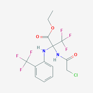 Ethyl 2-(2-chloroacetamido)-3,3,3-trifluoro-2-[2-(trifluoromethyl)anilino]propionate