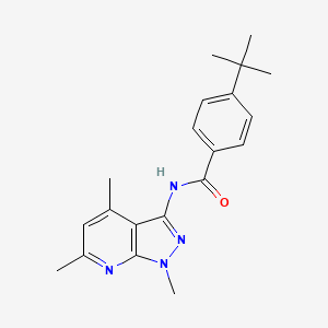 molecular formula C20H24N4O B11482861 Benzamide, 4-(1,1-dimethylethyl)-N-(1,4,6-trimethyl-1H-pyrazolo[3,4-b]pyridin-3-yl)- 