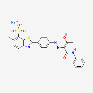 molecular formula C24H19N4NaO5S2 B1148287 6-甲基-2-(4-((2-氧代-1-((苯基氨基)羰基)丙基)偶氮)苯基)苯并噻唑-7-磺酸钠 CAS No. 10130-29-7