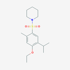 molecular formula C17H27NO3S B11482899 1-{[4-Ethoxy-2-methyl-5-(propan-2-yl)phenyl]sulfonyl}piperidine 