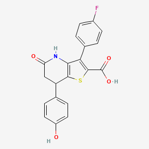 3-(4-Fluorophenyl)-7-(4-hydroxyphenyl)-5-oxo-4,5,6,7-tetrahydrothieno[3,2-b]pyridine-2-carboxylic acid