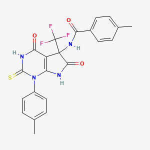 4-methyl-N-[1-(4-methylphenyl)-4,6-dioxo-2-thioxo-5-(trifluoromethyl)-2,3,4,5,6,7-hexahydro-1H-pyrrolo[2,3-d]pyrimidin-5-yl]benzamide