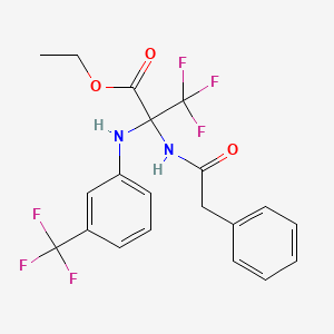 Ethyl 3,3,3-trifluoro-2-(2-phenylacetamido)-2-[3-(trifluoromethyl)anilino]propionate