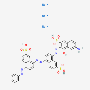 B1148295 Trisodium 8-((7-amino-1-hydroxy-3-sulfo-2-naphthalenyl)azo)-5-((4-(phenylazo)-7-sulfo-1-naphthalenyl)azo)-2-naphthalenesulfonate CAS No. 10134-33-5