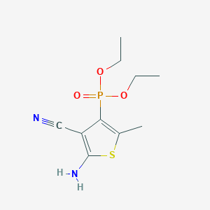 molecular formula C10H15N2O3PS B11482950 Diethyl (5-amino-4-cyano-2-methylthiophen-3-yl)phosphonate 