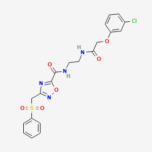 N-(2-{[(3-chlorophenoxy)acetyl]amino}ethyl)-3-[(phenylsulfonyl)methyl]-1,2,4-oxadiazole-5-carboxamide