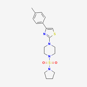 molecular formula C18H24N4O2S2 B11482975 1-[4-(4-Methylphenyl)-1,3-thiazol-2-yl]-4-(pyrrolidin-1-ylsulfonyl)piperazine 