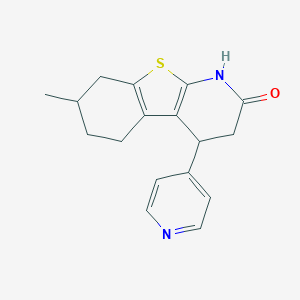 molecular formula C17H18N2OS B11482977 7-methyl-4-(4-pyridyl)-3,4,5,6,7,8-hexahydro[1]benzothieno[2,3-b]pyridin-2(1H)-one 