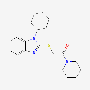 2-[(1-cyclohexyl-1H-benzimidazol-2-yl)sulfanyl]-1-(piperidin-1-yl)ethanone