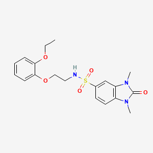 molecular formula C19H23N3O5S B11482987 N-[2-(2-ethoxyphenoxy)ethyl]-1,3-dimethyl-2-oxo-2,3-dihydro-1H-benzimidazole-5-sulfonamide 