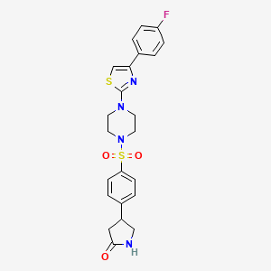 4-[4-({4-[4-(4-Fluorophenyl)-1,3-thiazol-2-yl]piperazin-1-yl}sulfonyl)phenyl]pyrrolidin-2-one