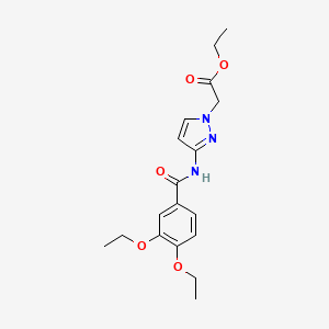 molecular formula C18H23N3O5 B11483061 ethyl (3-{[(3,4-diethoxyphenyl)carbonyl]amino}-1H-pyrazol-1-yl)acetate 