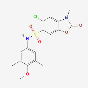 molecular formula C17H17ClN2O5S B11483075 5-chloro-N-(4-methoxy-3,5-dimethylphenyl)-3-methyl-2-oxo-2,3-dihydro-1,3-benzoxazole-6-sulfonamide 