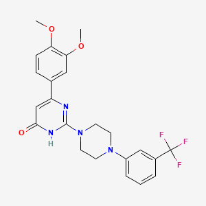 6-(3,4-dimethoxyphenyl)-2-{4-[3-(trifluoromethyl)phenyl]piperazin-1-yl}pyrimidin-4(3H)-one